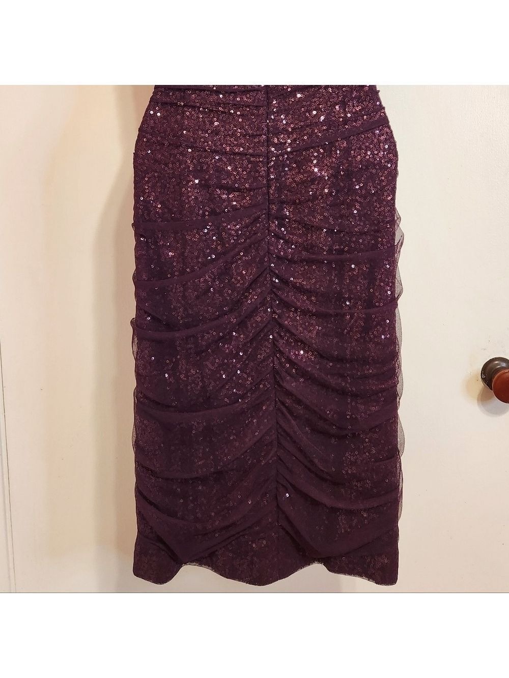 Lauren Ralph Lauren Dress Off Shoulder Plum Size 10 - Picture 8 of 12